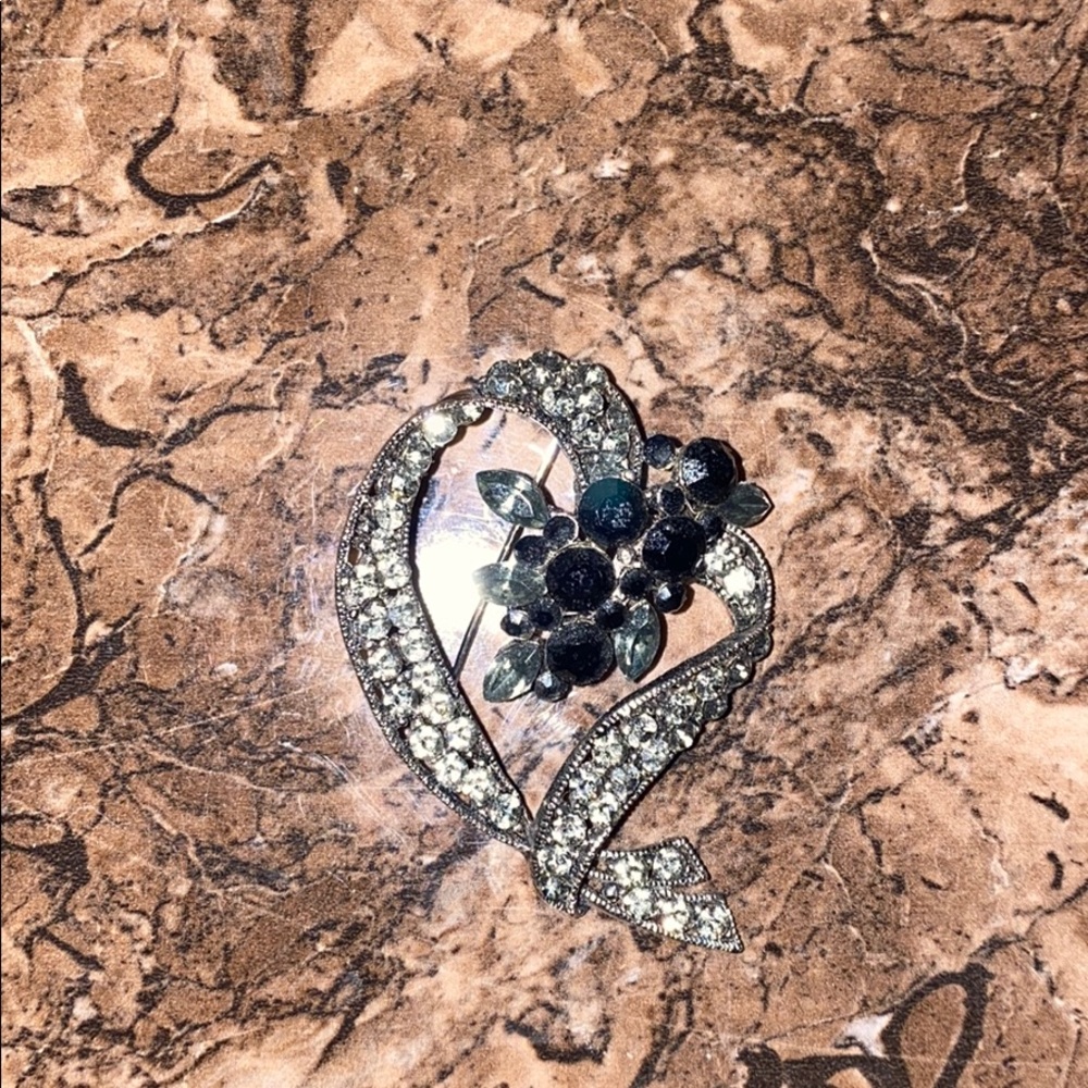 Beautiful black, silver, and grey brooch